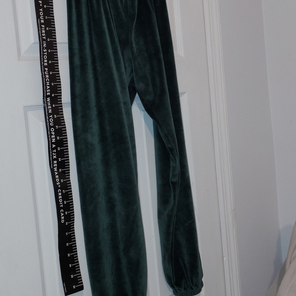 Neiman Marcus Ladies Teal Velvet Joggers - Picture 6 of 9